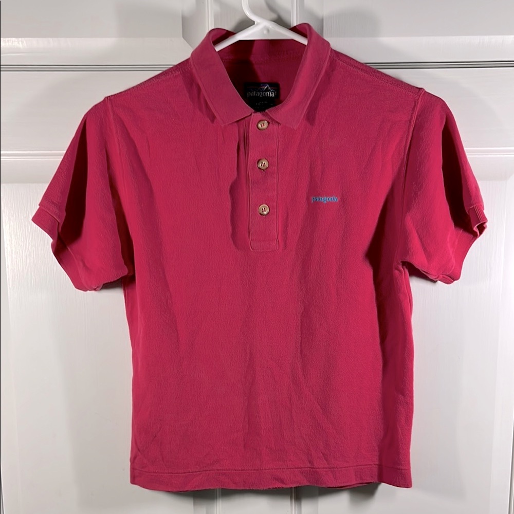 EXC Vintage Patagonia Kids Small Polo Shirt Fuchsia Barbie Pink